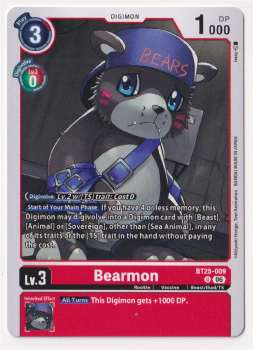 Bearmon single card from Digimon