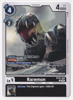 Raremon single card from Digimon