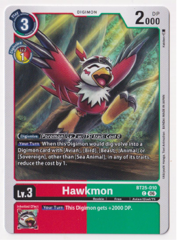 Hawkmon single card from Digimon
