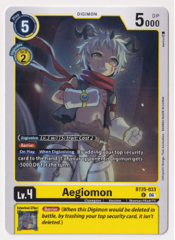 Aegiomon single card from Digimon