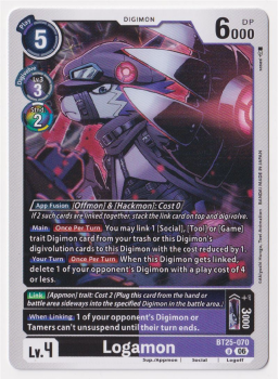 Logamon single card from Digimon