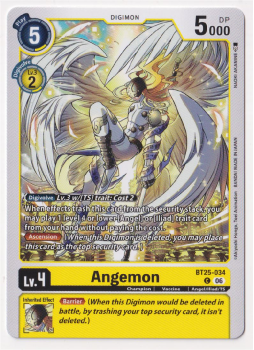 Angemon single card from Digimon