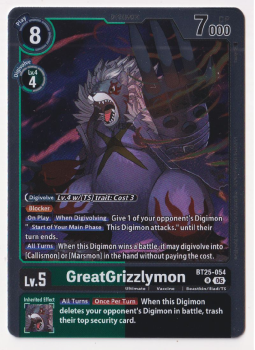 GreatGrizzlymon single card from Digimon