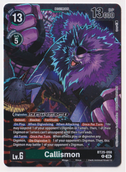 Callismon single card from Digimon