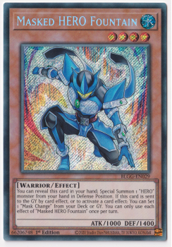 Masked HERO Fountain (Secret Rare) single card from Yu-Gi-Oh!