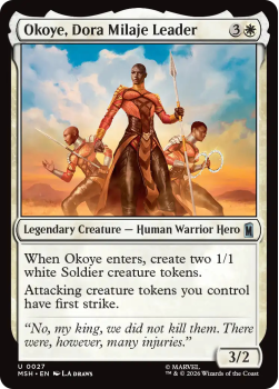 Okoye, Dora Milaje Leader single card from Magic: the Gathering