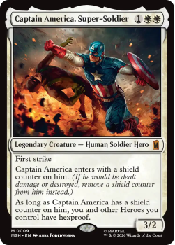 Captain America, Super-Soldier single card from Magic: the Gathering