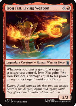 Iron Fist, Living Weapon single card from Magic: the Gathering
