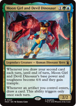 Moon Girl and Devil Dinosaur single card from Magic: the Gathering