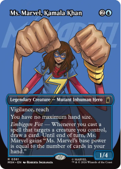 Ms. Marvel, Kamala Khan (BORDERLESS) (LOGO) single card from Magic: the Gathering