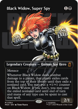 Black Widow, Super Spy (BORDERLESS) (LOGO) single card from Magic: the Gathering