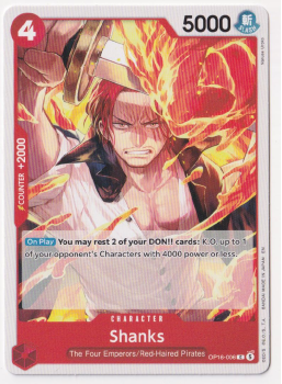 Shanks single card from One Piece Trading Card Game