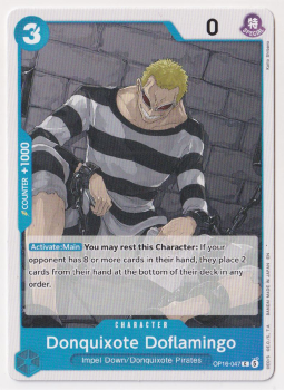 Donquixote Doflamingo single card from One Piece Trading Card Game