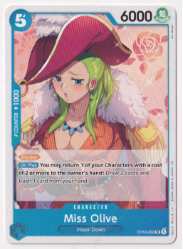 Miss Olive single card from One Piece Trading Card Game