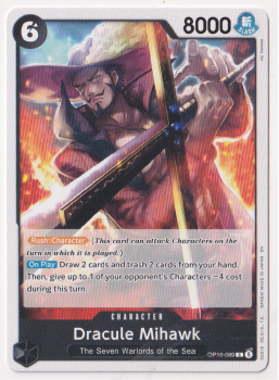 Dracule Mihawk single card from One Piece Trading Card Game