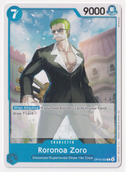 Roronoa Zoro single card from One Piece Trading Card Game