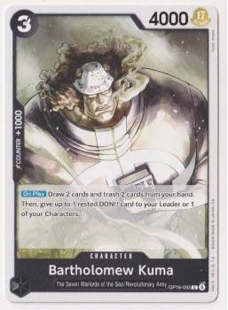 Bartholomew Kuma single card from One Piece Trading Card Game