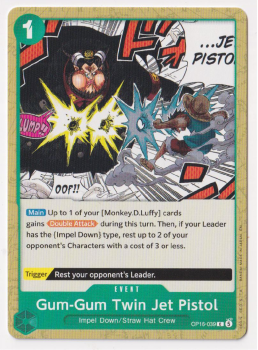 Gum-Gum Twin Jet Pistol single card from One Piece Trading Card Game