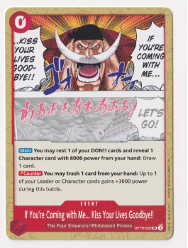 If You’re Coming With Me… Kiss Your Lives Goodbye!! single card from One Piece Trading Card Game