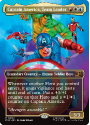 Captain America, Team Leader (BORDERLESS) : 0005 MARVEL SUPER HEROES COMMANDER - Magic the Gathering Single Card