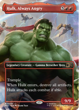 Hulk, Always Angry (BORDERLESS) single card from Magic: the Gathering