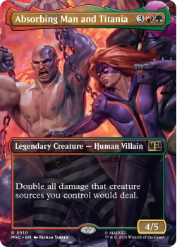 Absorbing Man and Titania (BORDERLESS) single card from Magic: the Gathering