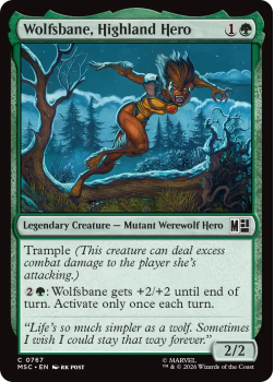Wolfsbane, Highland Hero single card from Magic: the Gathering