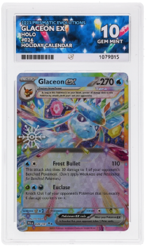 Glaceon EX (HOLO) : 026/131 PRISMATIC EVOLUTIONS HOLIDAY CALENDAR - ACE GRADING Graded Card – 10 GEM MINT