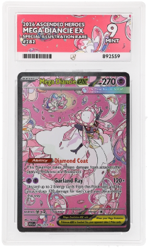 Mega Diancie EX (SPECIAL ILLUSTRATION RARE) : 282/217 MEGA EVOLUTION ASCENDED HEROES - ACE GRADING Graded Card – 9 MINT