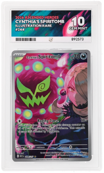 Cynthia's Spiritomb (ILLUSTRATION RARE) : 244/217 MEGA EVOLUTION ASCENDED HEROES - ACE GRADING Graded Card - 10 GEM MINT