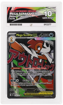 Mega Scrafty ex (MEGA ATTACK RARE) : 270/217 MEGA EVOLUTION ASCENDED HEROES - ACE GRADING Graded Card - 10 GEM MINT