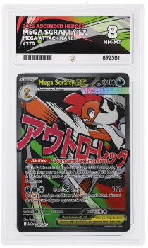 Mega Scrafty ex (MEGA ATTACK RARE) : 270/217 MEGA EVOLUTION ASCENDED HEROES - ACE GRADING Graded Card - 8 NM-MT