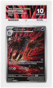 Mightyena (ILLUSTRATION RARE) : 243/217 MEGA EVOLUTION ASCENDED HEROES - ACE GRADING Graded Card - 10 GEM MINT