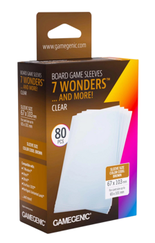 Gamegenic Board Game Sleeves 7 Wonders Clear 67x103 (50 Ct.)