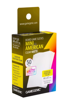 44x67 card sleeves Gamegenic Sleeves: Gamegenic Mini American Clear Box (50) Gamegenic Sleeves: Just Sleeves -