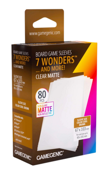 Gamegenic Board Game Sleeves 7 Wonders Clear Matte 67x103 (50 Ct.)