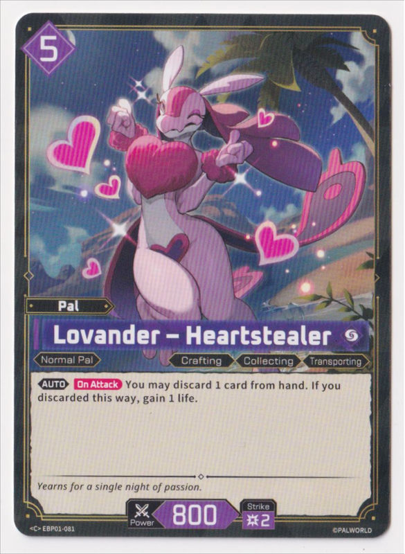 Lovander - Heartstealer : EBP01-081 SETNAME - Palworld Card Game Single ...