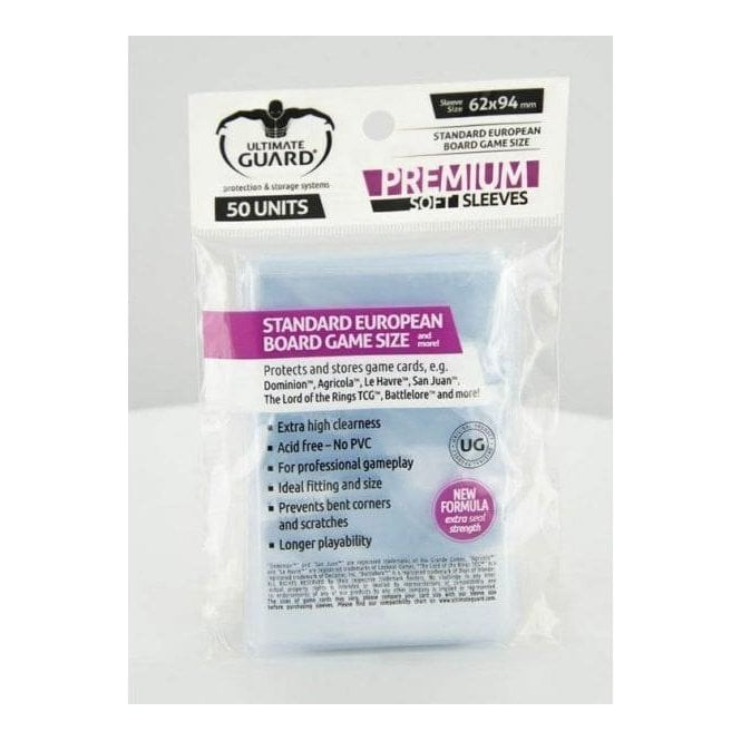 Ultimate Guard Premium Sleeves for Board Game Cards Standard European (50)  | Chaos Cards