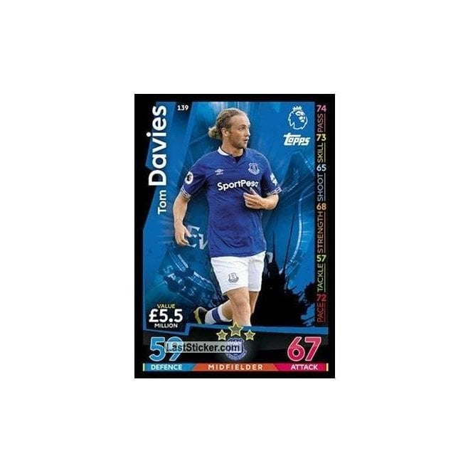 Match Attax Premier League 2018 19 Single Card 139 Tom Davies Chaos Cards