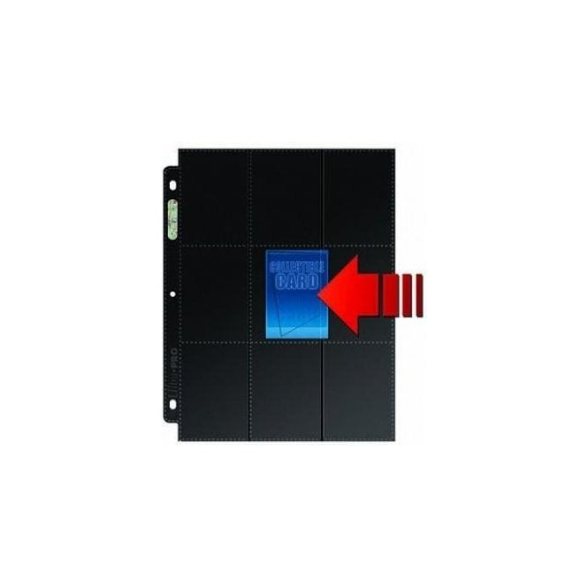 Ultra Pro 18 Pocket A4 Sized BLACK Pages for Trading Cards (Sideloading) x50 Chaos Cards