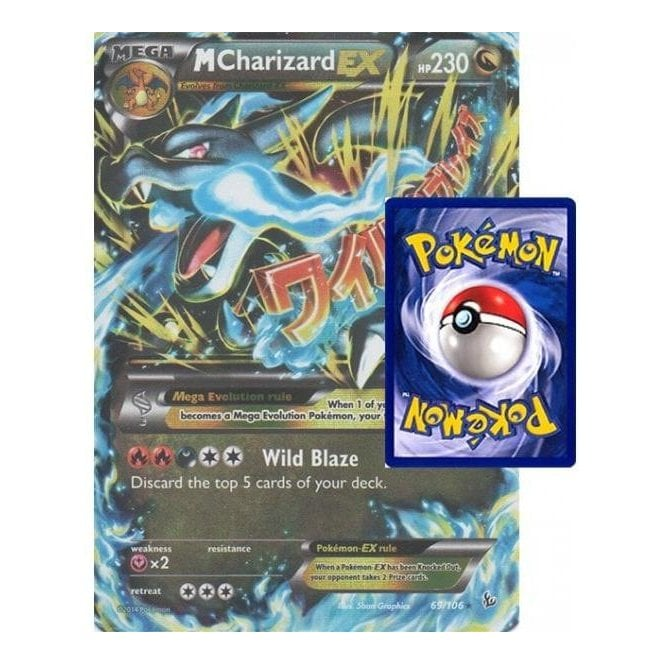 Pokemon Single Promotional Card Mega Charizard X EX Jumbo Size 69 Pokemon Single Promotional Card Mega Charizard X EX Jumbo Size 69