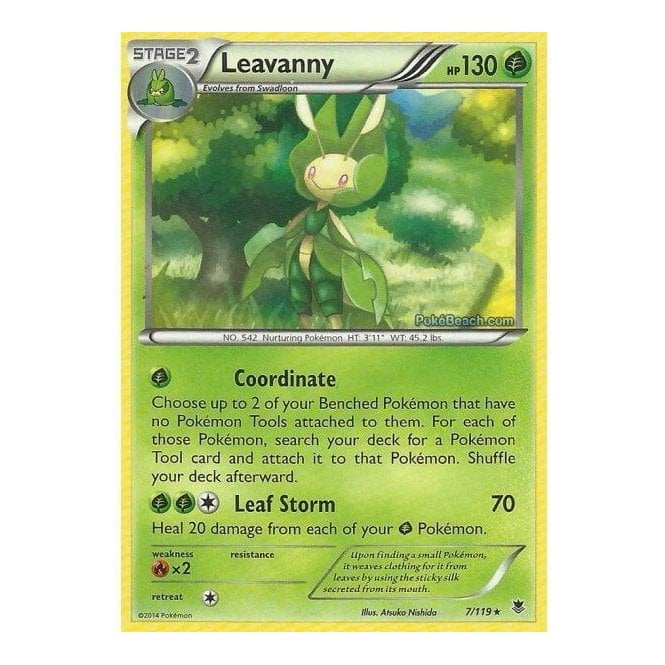pokemon leavanny card - (10) Colorless Razor Leaf (120) Weakness Fire 2 Resistance None None Retreat Cost Pokemon Single Card XY -