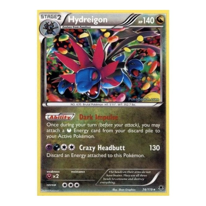 Pokemon Single Card XY - PHANTOM FORCES - 074/119 : Hydreigon | Chaos Cards Pokemon Single Card XY - PHANTOM FORCES - 074/119 : Hydreigon | Chaos Cards