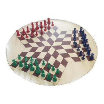 CNChess Quality Solid 3-player Chess Set