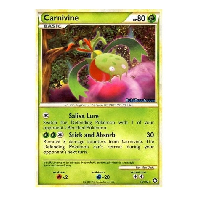 pokemon carnivine card - 6/73 Weakness / Resistance / Retreat Cost Pokemon Single Card HS TRIUMPHANT