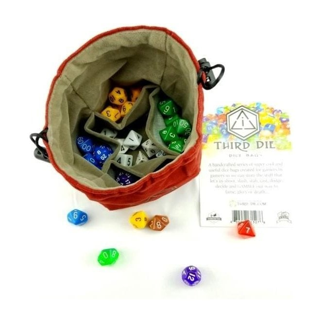 Third Die Standing Dice Bag Pocket Series Crimson and Gray Chaos Cards
