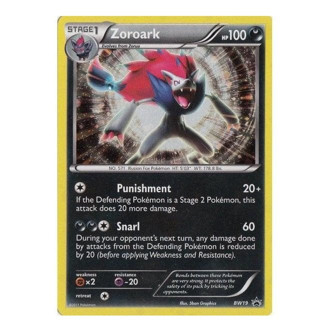 Pokemon Single Promotional Card - Zoroark Holo BW19 (Snarl Attack