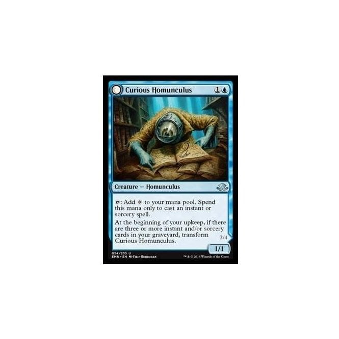 Curious Homunculus // Voracious Reader Magic Card Eldritch Moon MTG Curious Homunculus // Voracious Reader Magic Card Eldritch Moon MTG