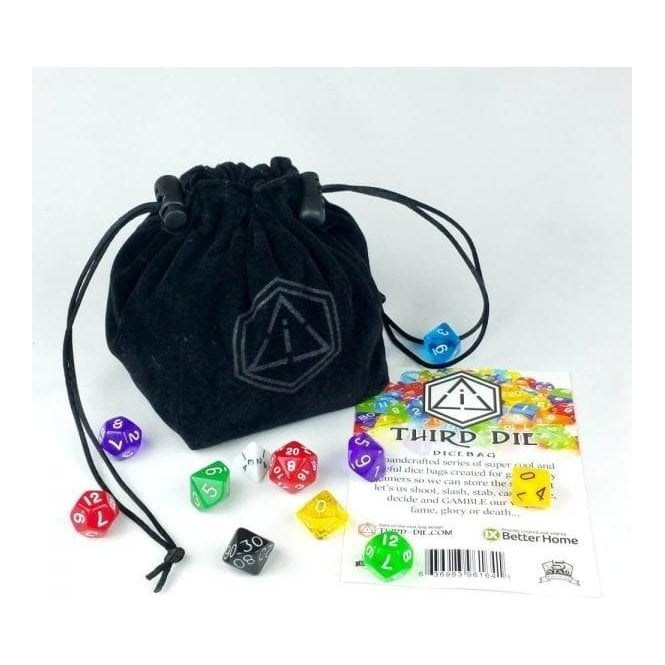 Third Die Standing Dice Bag All Black Void Chaos Cards