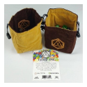 Third Die Standing Dice Bag : Chocolate Brown and Gold - Image 2